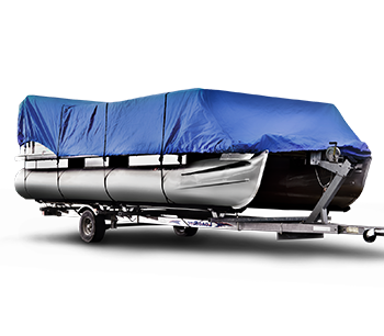 A pontoon boat cover