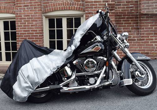 motorcycle with cover