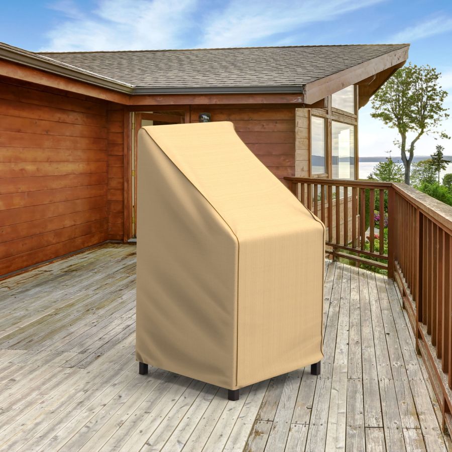 Photo de Stack of Chairs Covers / Barstool Covers 49 in High - StormBlock™ Signature Tan