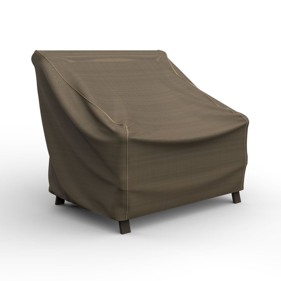 Photo de Extra Large Outdoor Chair Cover - StormBlock™ Platinum Black and Tan Weave