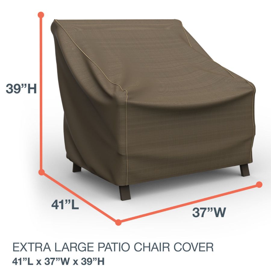 Photo de Extra Large Outdoor Chair Cover - StormBlock™ Platinum Black and Tan Weave