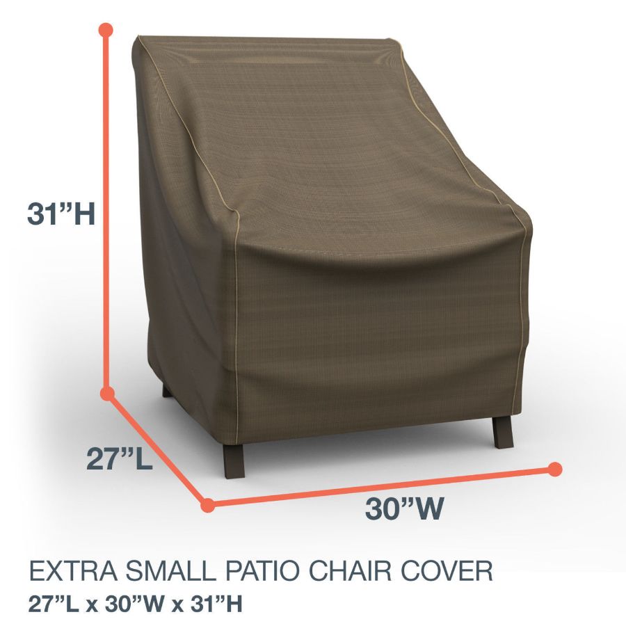 Photo de Extra Small Outdoor Chair Cover - StormBlock™ Platinum Black and Tan Weave