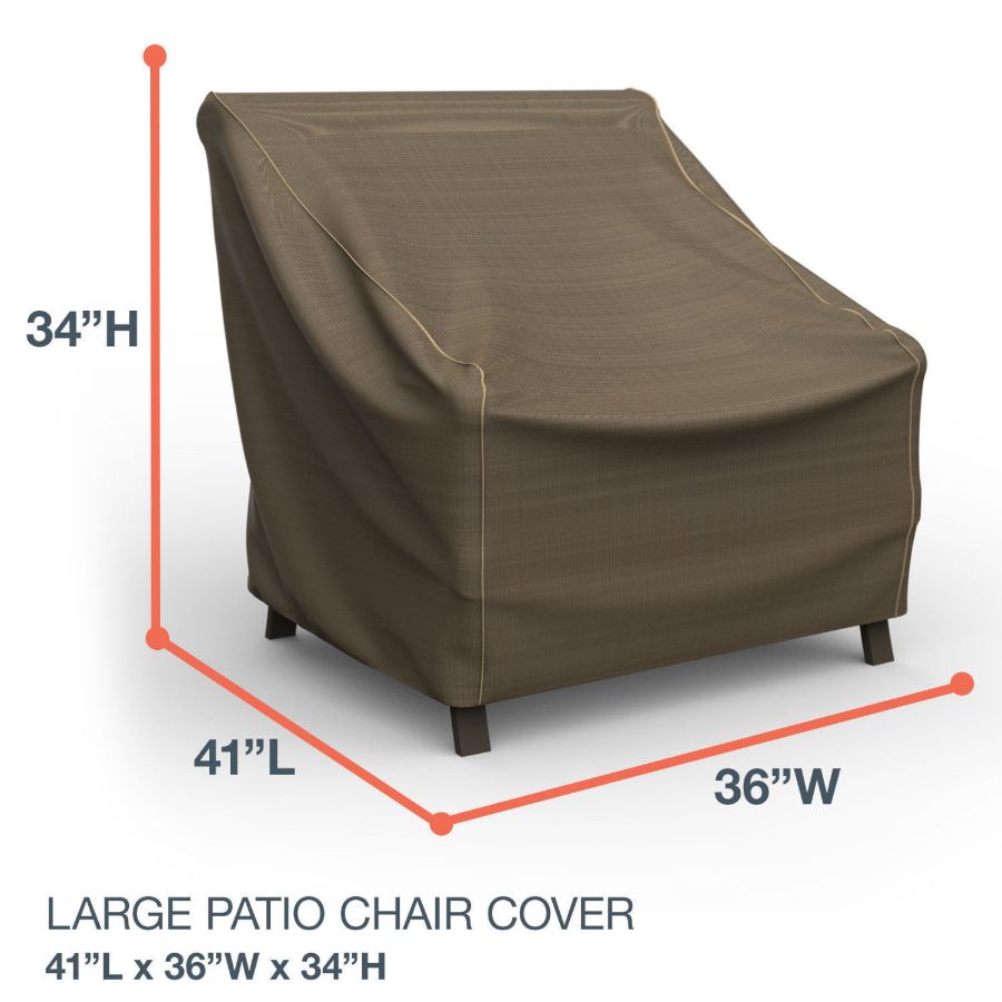 Photo de Large Outdoor Chair Cover - StormBlock™ Platinum Black and Tan Weave