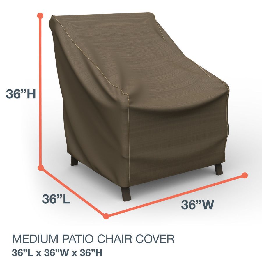 Photo de Medium Outdoor Chair Cover - StormBlock™ Platinum Black and Tan Weave