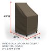 Picture of Stack of Chairs Covers / Barstool Covers 49 in High - StormBlock™ Platinum Black and Tan Weave