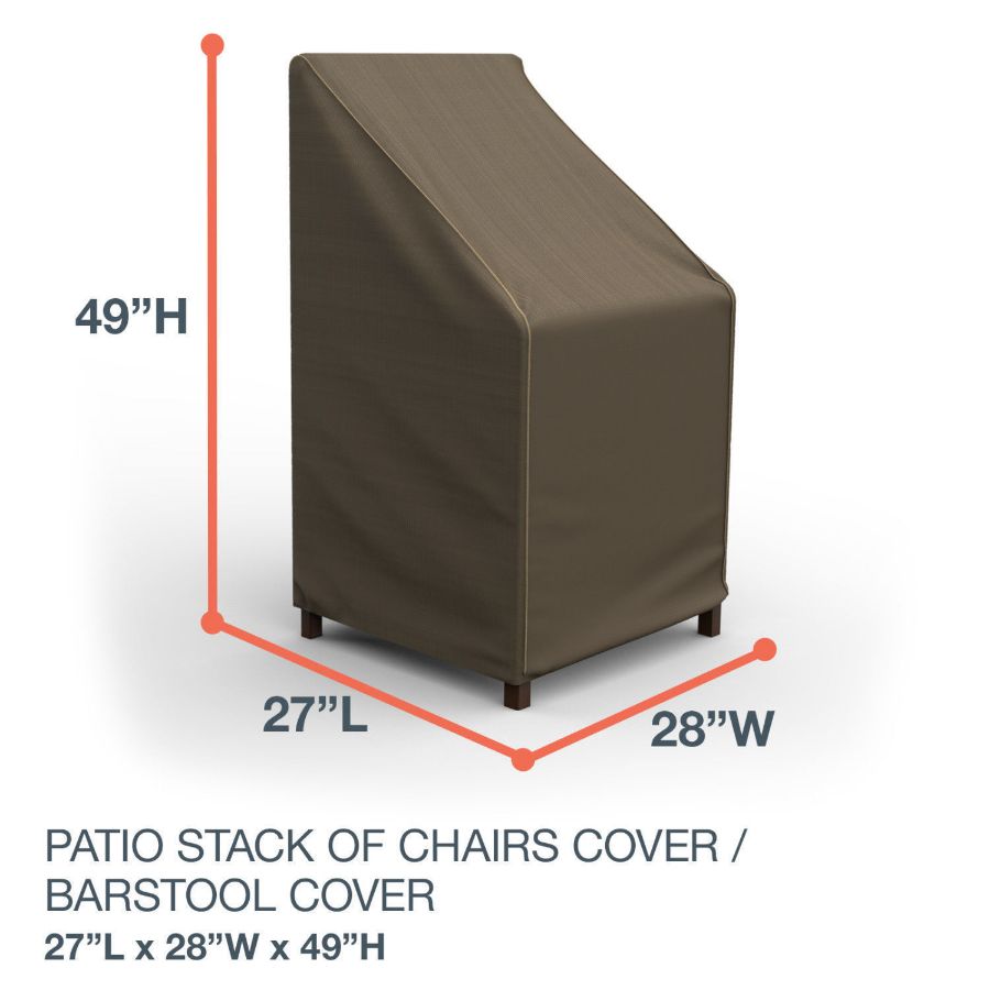 Picture of Stack of Chairs Covers / Barstool Covers 49 in High - StormBlock™ Platinum Black and Tan Weave