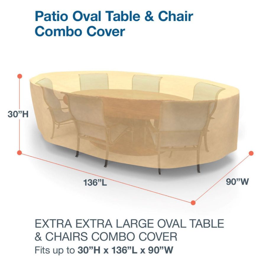 Photo de Extra Extra Large Oval Table and Chairs Combo Covers - Classic