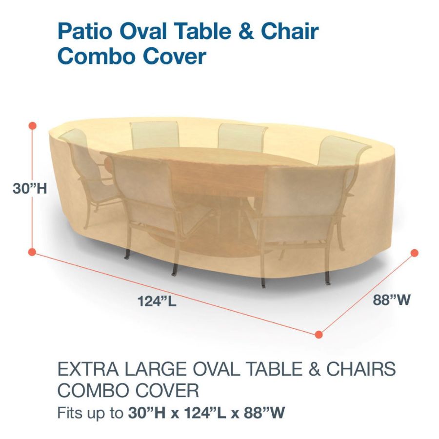 Photo de Extra Large Oval Table and Chairs Combo Covers - Classic
