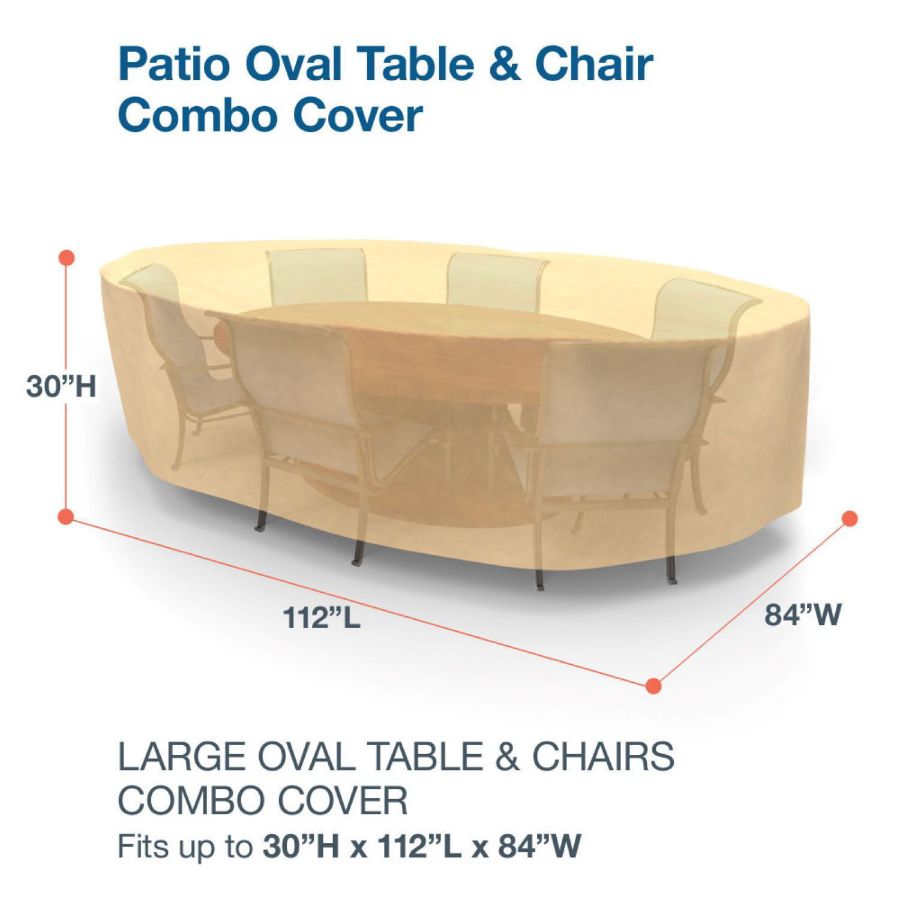 Picture of Large Oval Table and Chairs Combo Covers - Classic