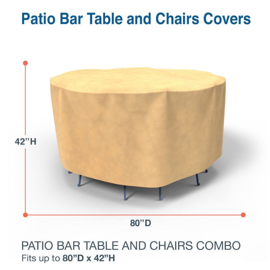 Photo de Medium Bar Table and Chairs Combo Covers 80 in Diameter - Classic