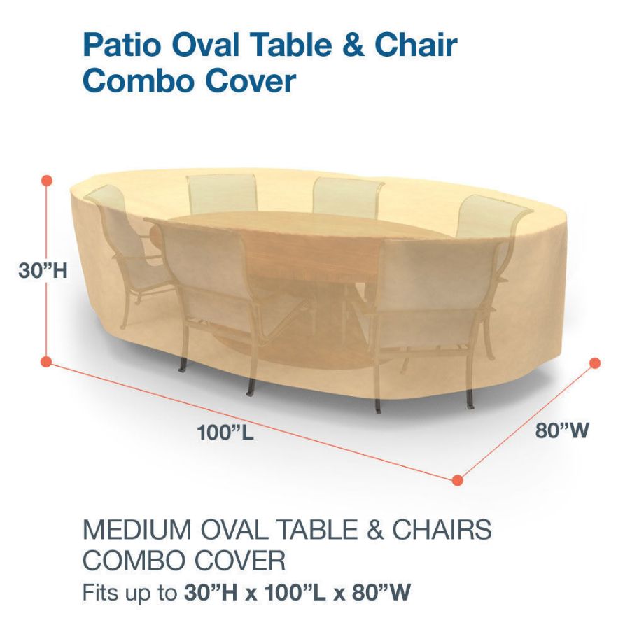 Picture of Medium Oval Table and Chairs Combo Covers - Classic