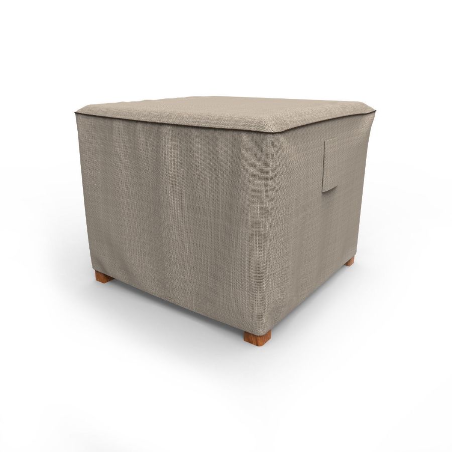 Photo de 22" Square Outdoor Side Table/Ottoman Cover - Signature Tan Tweed
