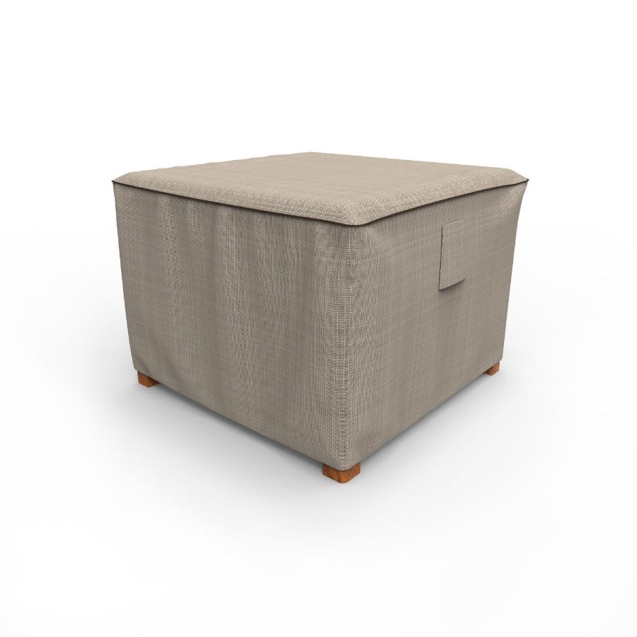 Photo de 26" Square Outdoor Side Table/Ottoman Cover - Signature Tan Tweed