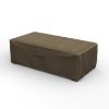 Photo de Large Outdoor Ottoman/Coffee Table Cover - StormBlock™ Platinum Black and Tan Weave