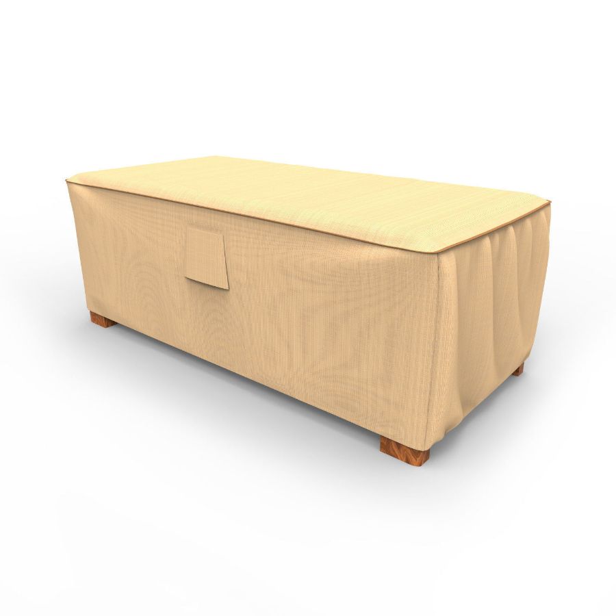 Photo de Large Outdoor Ottoman/Coffee Table Cover - StormBlock™ Signature Tan