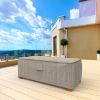 Picture of Large Slim Outdoor Ottoman/Coffee Table Cover - Signature Tan Tweed