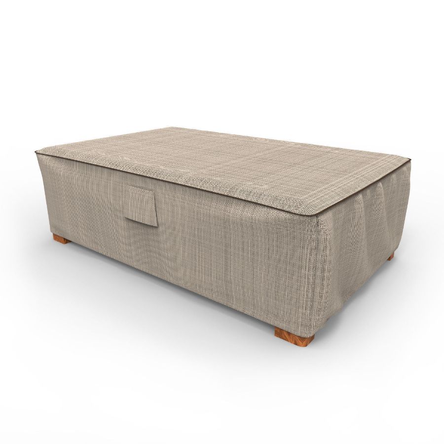 Photo de Medium Outdoor Ottoman/Coffee Table Cover - StormBlock™ Signature Black Ivory