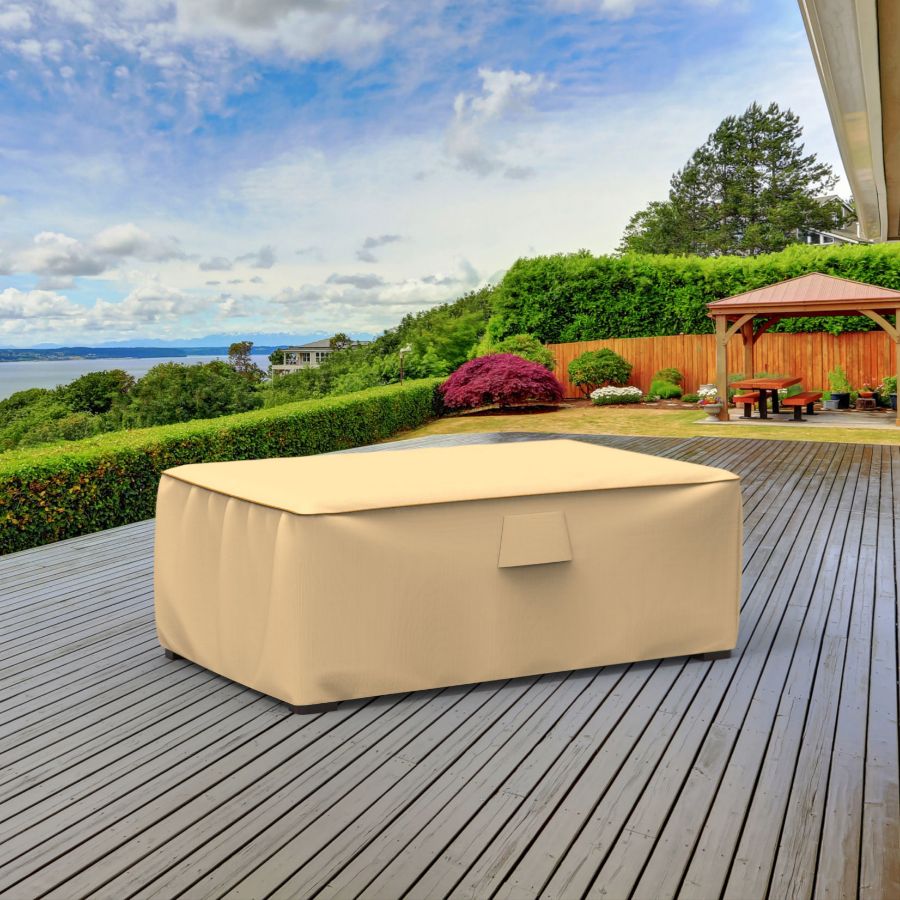 Photo de Outdoor Ottoman Cover - StormBlock™ Signature Tan