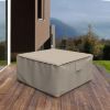 Photo de Square Outdoor Side Table/Ottoman Cover - Signature Tan Tweed