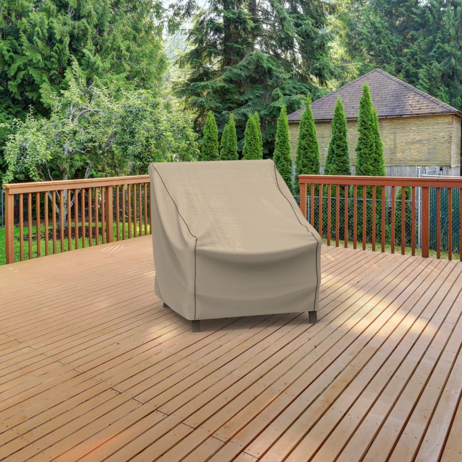 Photo de Extra Large Outdoor Chair Cover - StormBlock™ Signature Black Ivory