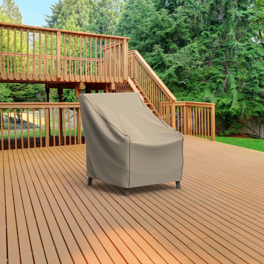Photo de Large Outdoor Chair Cover - StormBlock™ Signature Black Ivory