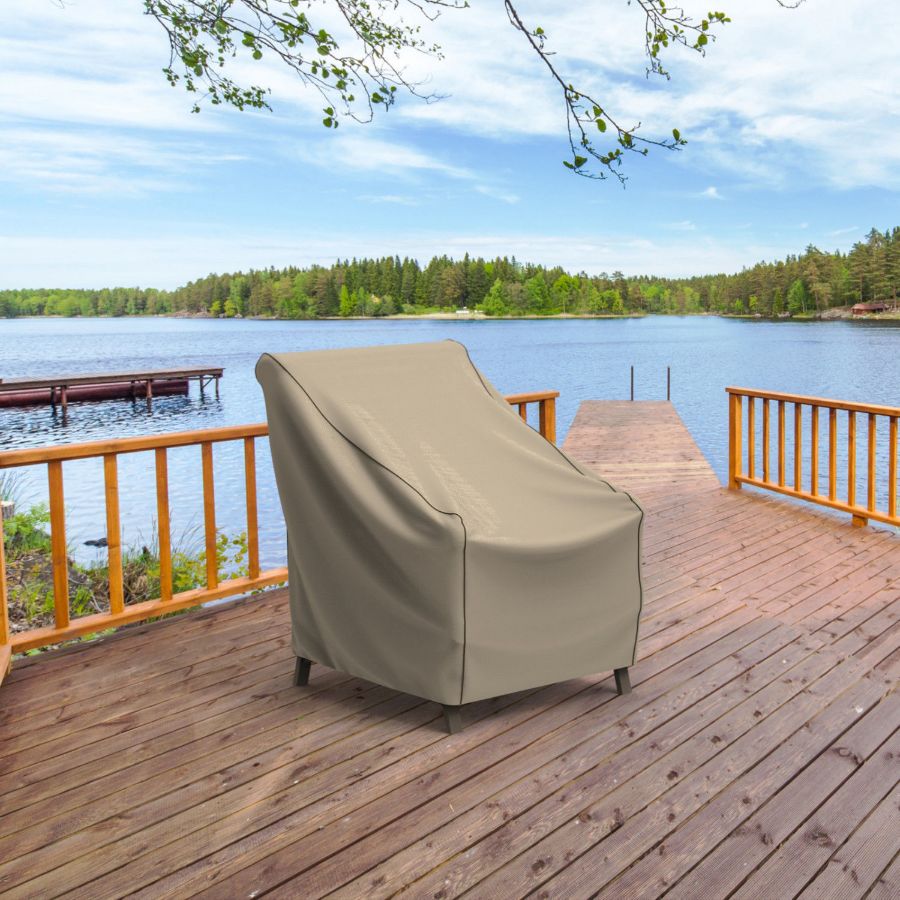 Photo de Medium Outdoor Chair Cover - StormBlock™ Signature Black Ivory