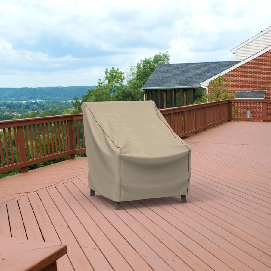 Photo de Small Outdoor Chair Cover - StormBlock™ Signature Black Ivory