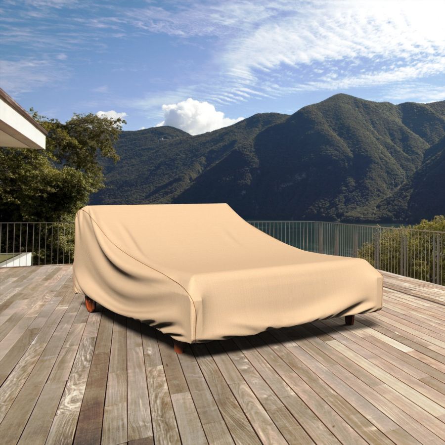 Photo de Outdoor Double Chaise Lounge Cover - Select Tan