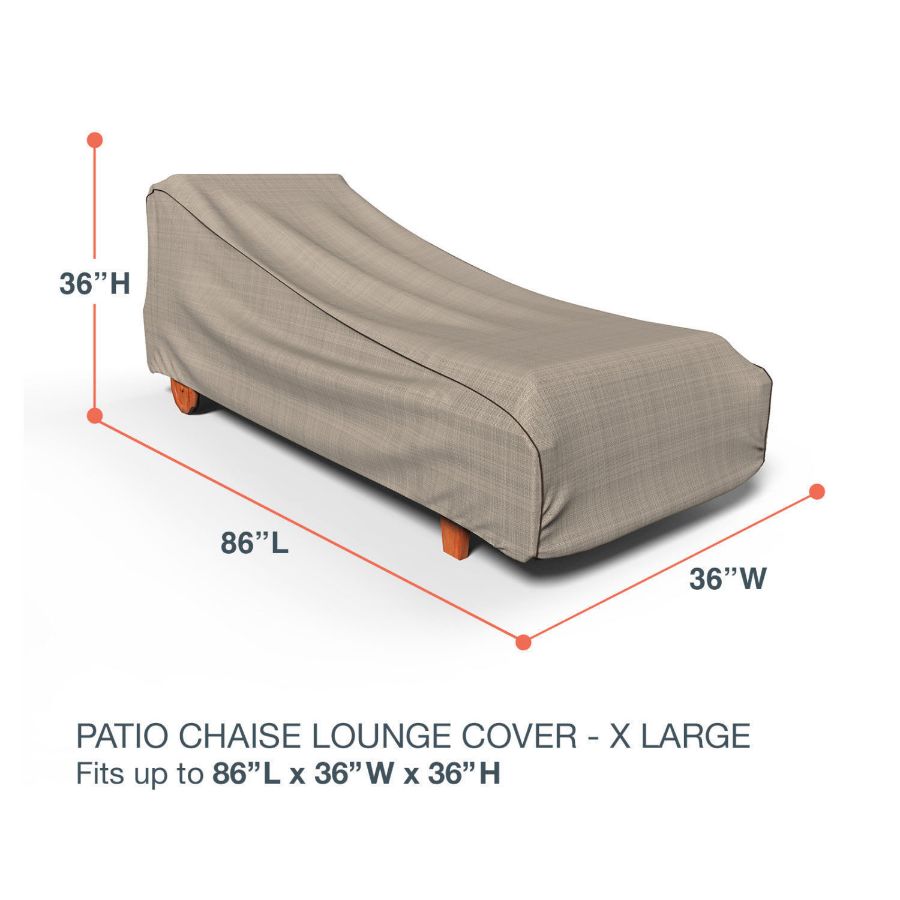 Picture of Extra Large Outdoor Chaise Lounge Cover - StormBlock™ Signature Black Ivory