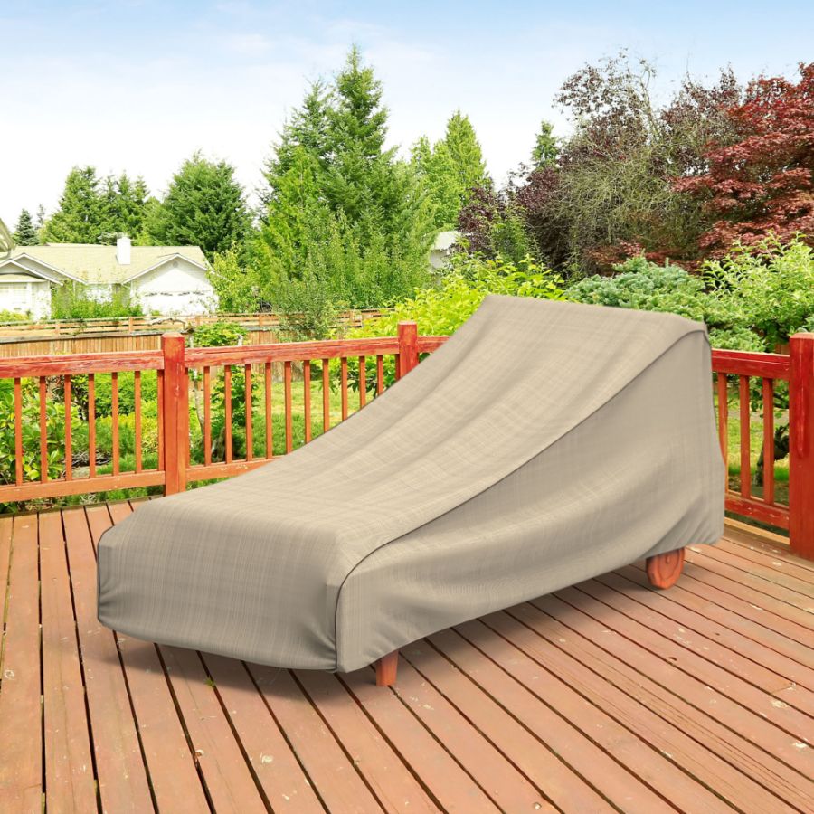 Photo de Large Outdoor Chaise Lounge Cover - StormBlock™ Signature Black Ivory