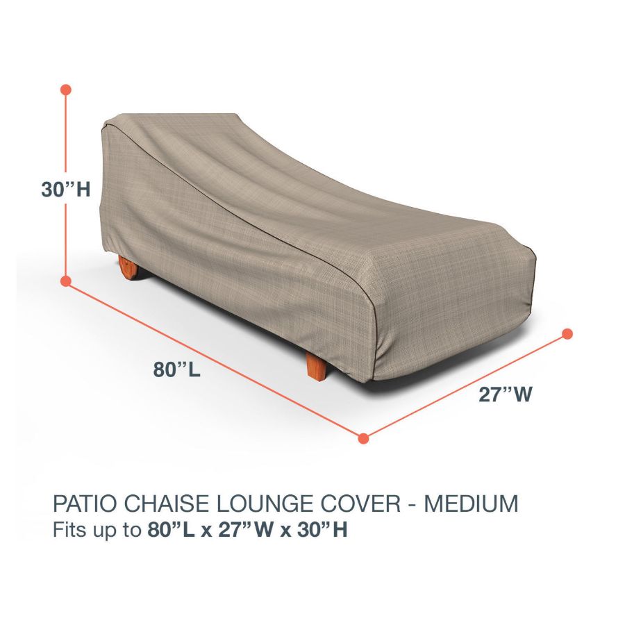 Picture of Medium Outdoor Chaise Lounge Cover - StormBlock™ Signature Black Ivory