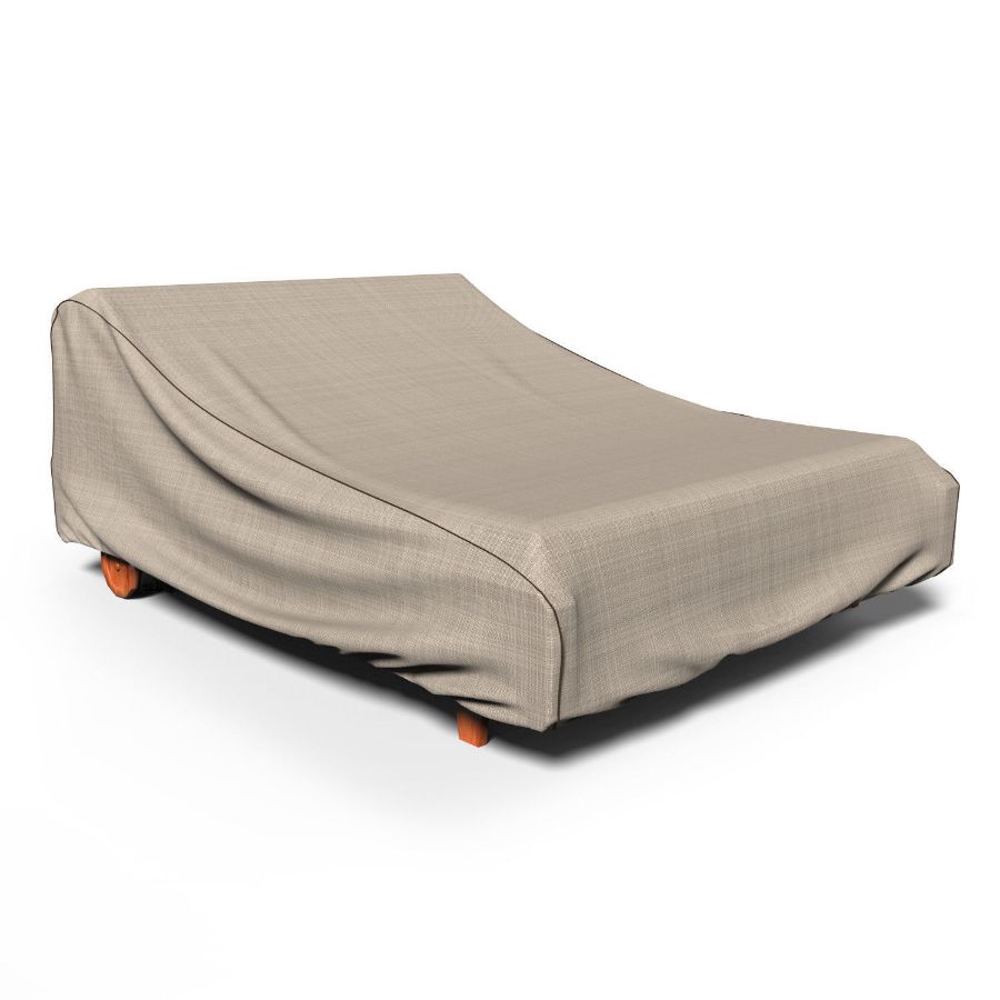 Photo de Outdoor Double Chaise Lounge Cover - StormBlock™ Signature Black Ivory