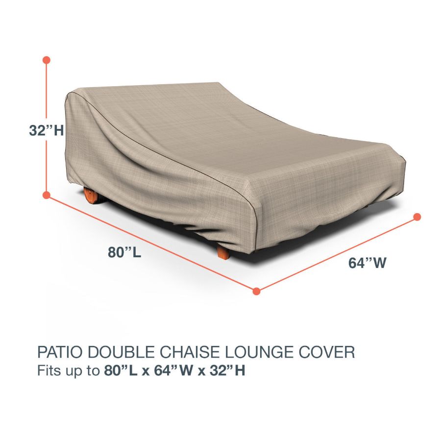 Photo de Outdoor Double Chaise Lounge Cover - StormBlock™ Signature Black Ivory