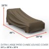 Picture of Extra Large Outdoor Chaise Lounge Cover - StormBlock™ Platinum Black and Tan Weave