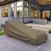 Photo de Large Outdoor Chaise Lounge Cover - StormBlock™ Platinum Black and Tan Weave