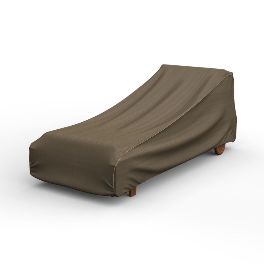 Photo de Medium Outdoor Chaise Lounge Cover - StormBlock™ Platinum Black and Tan Weave