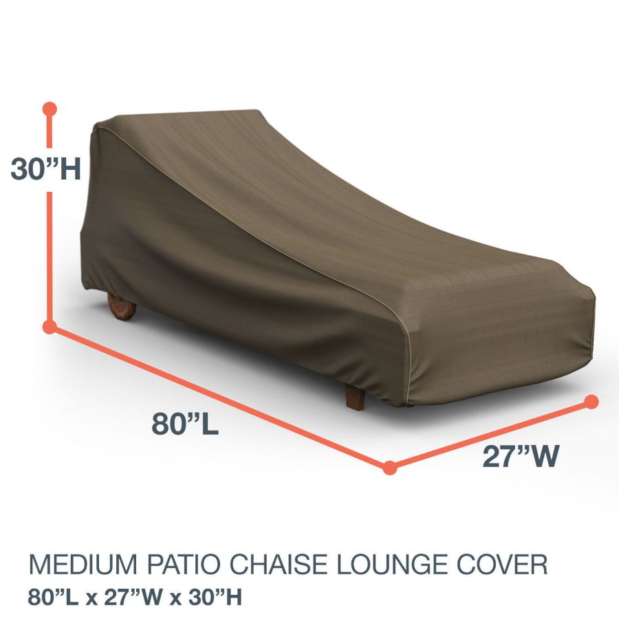 Photo de Medium Outdoor Chaise Lounge Cover - StormBlock™ Platinum Black and Tan Weave