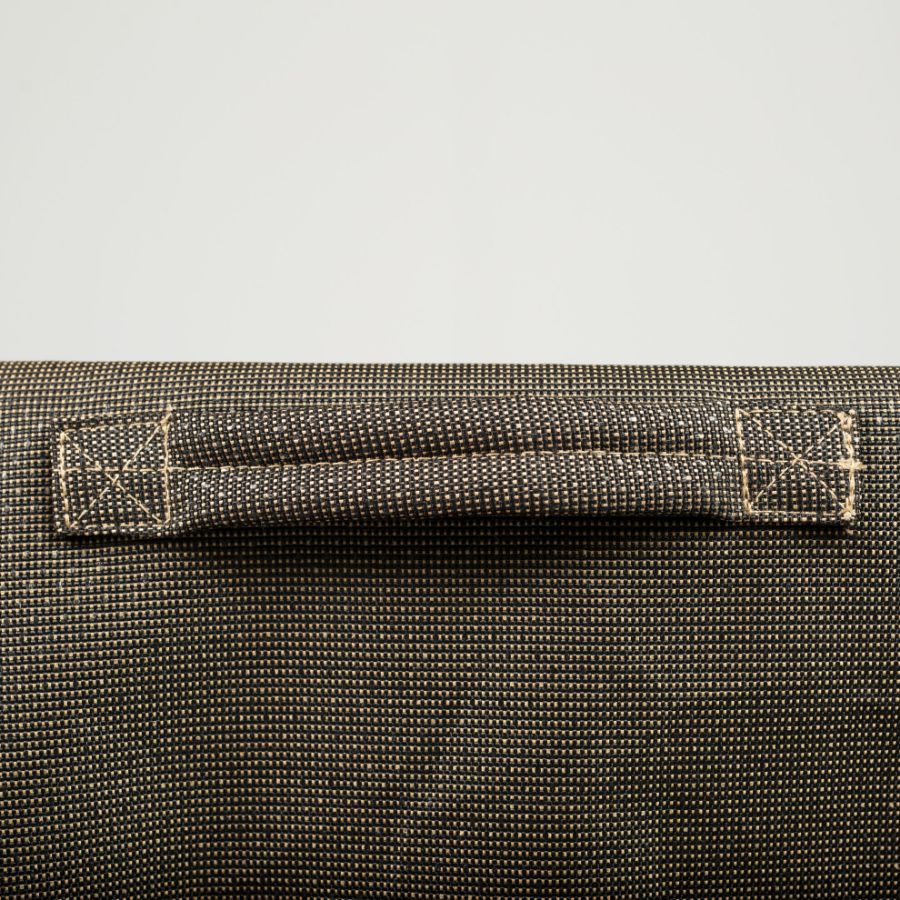 Photo de Outdoor Chaise Lounge Cover - StormBlock™ Platinum Black and Tan Weave