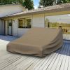 Photo de Outdoor Double Chaise Lounge Cover - StormBlock™ Platinum Black and Tan Weave