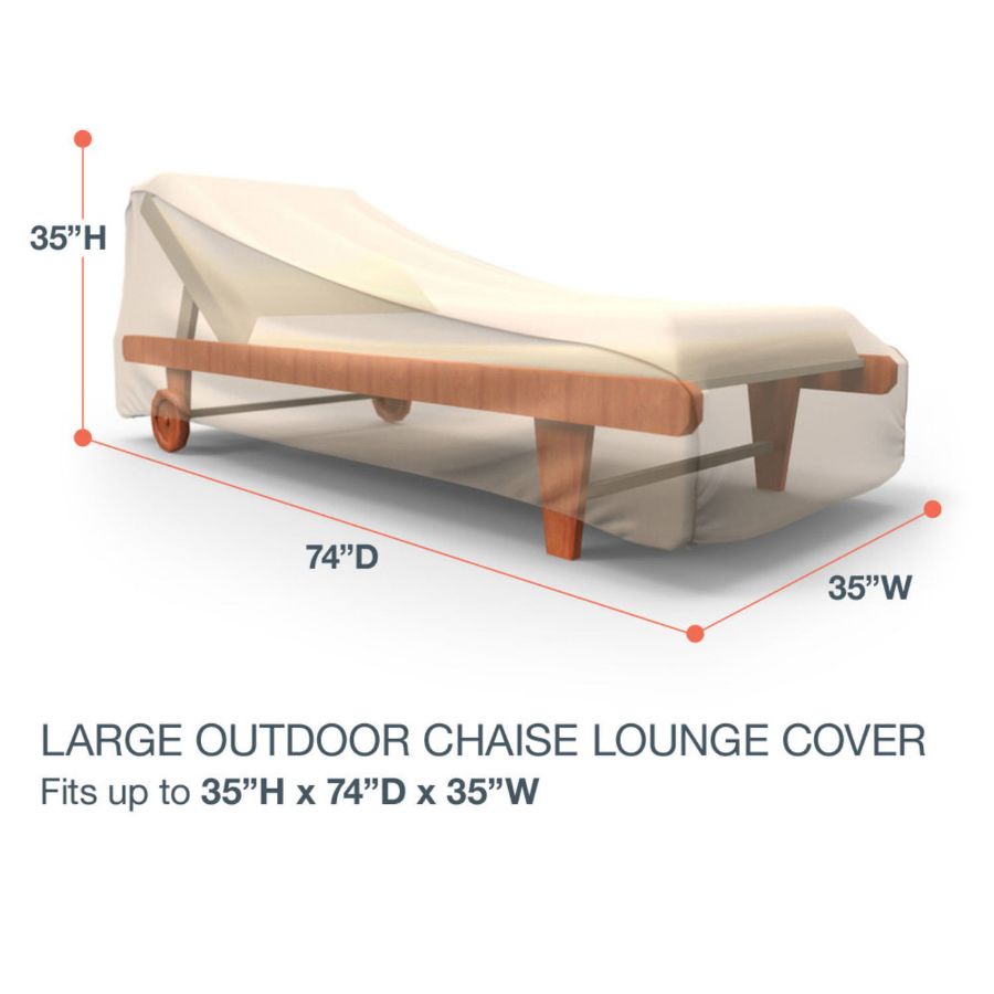 Photo de Large Outdoor Chaise Lounge Cover - StormBlock™ Signature Tan