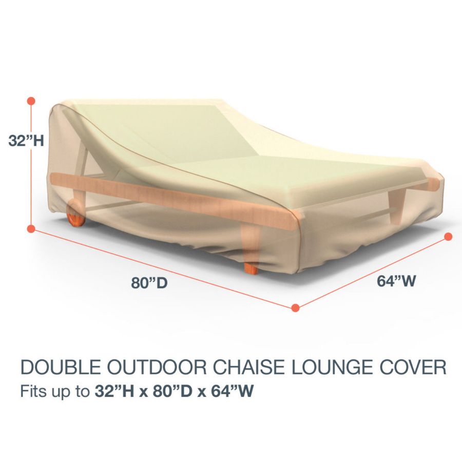 Photo de Outdoor Double Chaise Lounge Cover - StormBlock™ Signature Tan