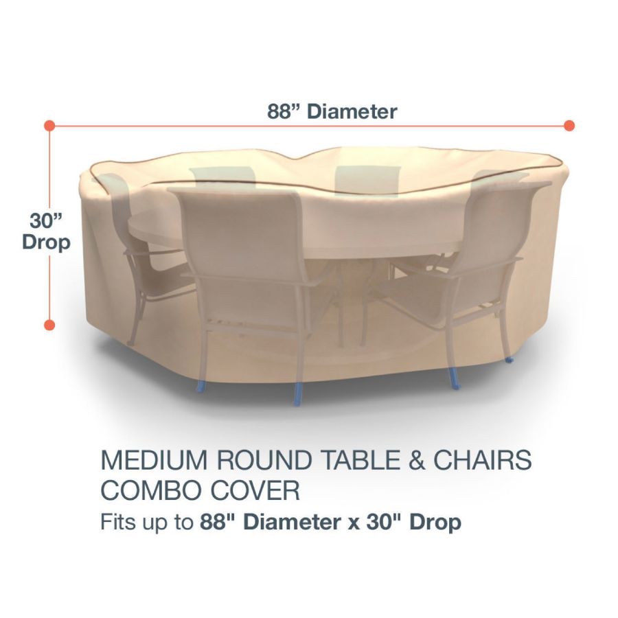 Picture of Medium Round Table and Chairs Combo Covers - Select Tan