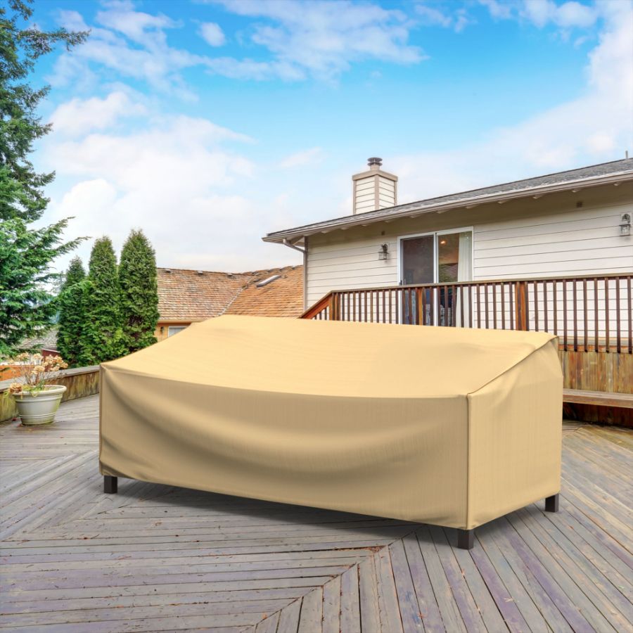 Photo de Extra Large Outdoor Loveseat Cover - Select Tan