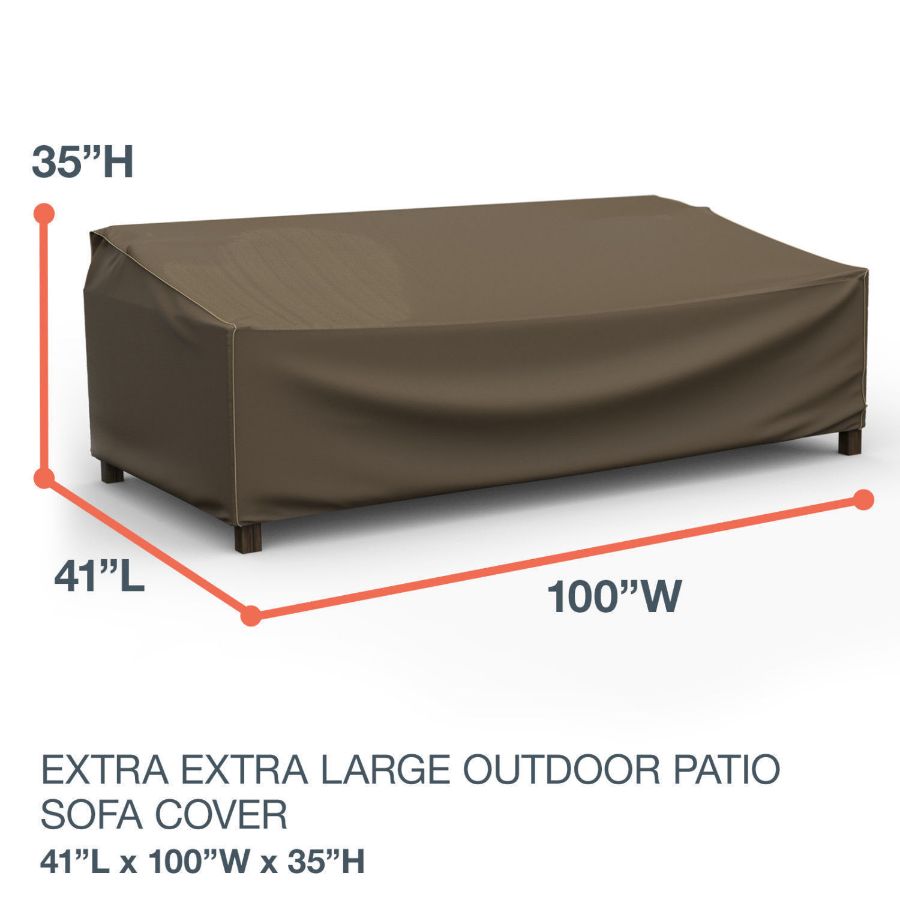 Photo de Extra Extra Large Outdoor Sofa Cover - StormBlock™ Platinum Black and Tan Weave