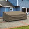 Picture of Extra Large Outdoor Loveseat Cover - StormBlock™ Platinum Black and Tan Weave