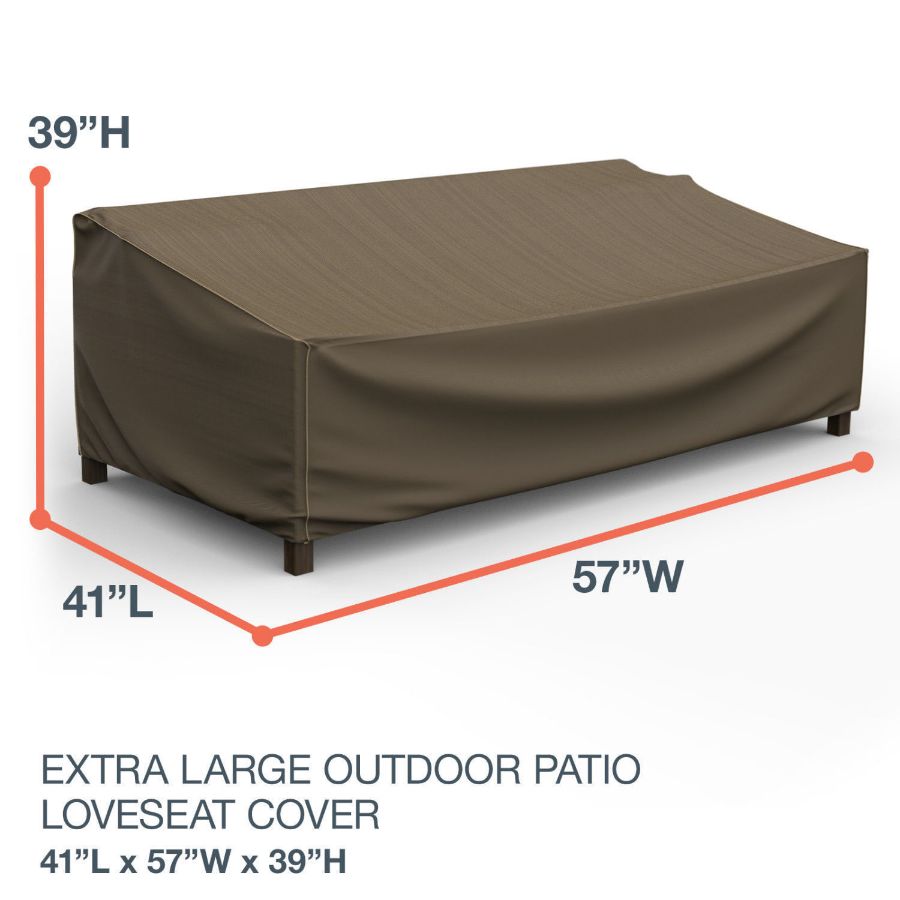 Picture of Extra Large Outdoor Loveseat Cover - StormBlock™ Platinum Black and Tan Weave