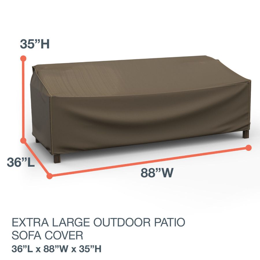 Picture of Extra Large Outdoor Sofa Cover - StormBlock™ Platinum Black and Tan Weave