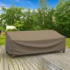 Photo de Large Outdoor Loveseat Cover - StormBlock™ Platinum Black and Tan Weave