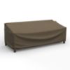 Photo de Large Outdoor Loveseat Cover - StormBlock™ Platinum Black and Tan Weave