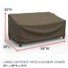 Picture of Large Outdoor Loveseat Cover - StormBlock™ Platinum Black and Tan Weave